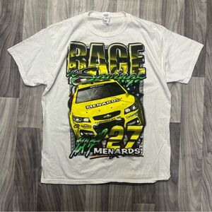 NASCAR Menards yellow & white t